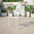 thumbnail image 1 of BizChair Commercial Grade White Indoor-Outdoor Steel Patio Arm Chair with Round Back, 1 of 13