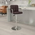 thumbnail image 1 of BizChair Contemporary Adjustable Height Bar Stool, Chrome Base, Brown, 1 of 13