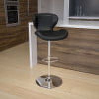 BizChair Adjustable Height Curved Back Bar Stools, Black