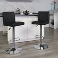 thumbnail image 1 of BizChair Contemporary Black Vinyl Adjustable Height Barstool with Panel Back and Chrome Base, 1 of 12