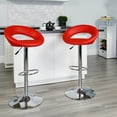 thumbnail image 1 of BizChair Contemporary Red Vinyl Rounded Orbit-Style Back Adjustable Height Barstool with Chrome Base, 1 of 9