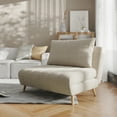 thumbnail image 1 of BizChair Convertible Tri-Fold Chair with Pillow - Multifunctional Adjustable Sleeper - Channel Stitching-Removable Legs - Cream Boucle, 1 of 13