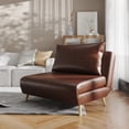 thumbnail image 1 of BizChair Convertible Tri-Fold Sleeper Chair with Pillow - Multifunctional Adjustable Sleeper - Channel Stitching - Hideaway Legs - Brown LeatherSoft, 1 of 13