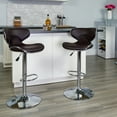 thumbnail image 1 of BizChair Cozy Mid-Back Adjustable Bar Stool, Brown Vinyl (Set of 2), 1 of 8