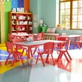 thumbnail image 1 of BizChair Emmy Adjustable Classroom Activity Table for Kids with 6 Chairs, Red/Gray, 1 of 8