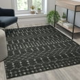thumbnail image 1 of BizChair Geometric Bohemian Low Pile Rug - 5' x 7' - Dark Gray/Ivory Polyester, 1 of 7