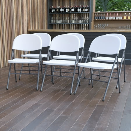 BizChair Granite Folding Chair (6 Pack), White