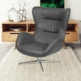 thumbnail image 1 of BizChair Gray LeatherSoft Swivel Wing Chair, 1 of 11