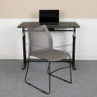 BizChair HERCULES Series 5 Pack 661 lb. Capacity Gray Stack Chair with Air-Vent Back and Black Powder Coated Sled Base