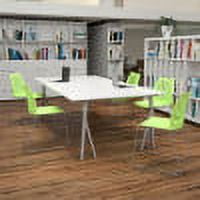 BizChair HERCULES Series 5 Pack 661 lb. Capacity Green Stack Chair with Air-Vent Back and Gray Powder Coated Sled Base