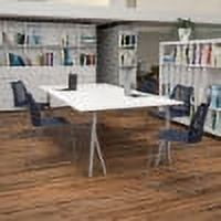 BizChair HERCULES Series 5 Pack 661 lb. Capacity Navy Stack Chair with Air-Vent Back and Gray Powder Coated Sled Base