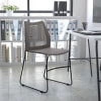 BizChair HERCULES Series 661 lb. Capacity Gray Stack Chair with Air-Vent Back and Black Powder Coated Sled Base