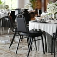 thumbnail image 1 of BizChair 4 Pack Trapezoidal Back Stacking Banquet Chair in Black Vinyl - Black Frame with 2.5" Thick Seat, 1 of 17
