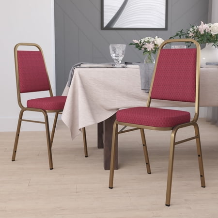 BizChair Hercules Series Adult Size Trapezoidal Stacking Banquet Chairs, Set of 4, Burgundy