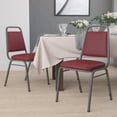 thumbnail image 1 of BizChair Hercules Series Trapezoidal Vinyl Banquet Stacking Chairs, Set of 4, Burgundy, 1 of 13