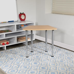 BizChair Hex Natural Collaborative Student Desk (Adjustable from 22.3" to 34") - Home and Classroom