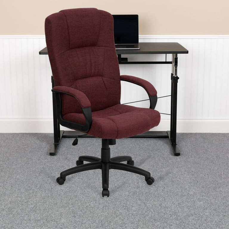 BizChair High Back Burgundy Fabric Executive Swivel Office Chair