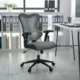 thumbnail image 1 of BizChair High Back Designer Gray Mesh Executive Swivel Ergonomic Office Chair with Adjustable Arms, 1 of 12