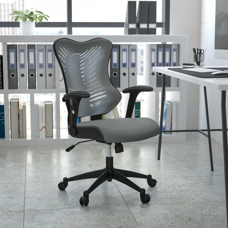 BizChair Stylish Home Task Chair High Back Gray Mesh Executive
