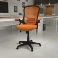 thumbnail image 1 of BizChair High Back Orange Mesh Ergonomic Swivel Office Chair with Black Frame and Flip-up Arms, 1 of 16