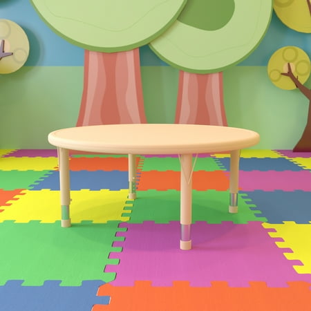 BizChair Kids 45" Round Adjustable Height Activity Table