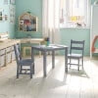 BizChair 3-Piece Space-Saving Kids Solid Hardwood Activity Table and Chair Set, Gray