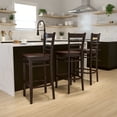 thumbnail image 1 of BizChair Ladder Back Walnut Wood Restaurant Barstool, 1 of 11