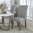 thumbnail image 1 of BizChair Light Gray Fabric Parsons Chair with Rolled Back, Accent Nail Trim and Walnut Finish, 1 of 11