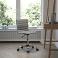 thumbnail image 1 of BizChair Low Back Designer Armless Light Gray Ribbed Swivel Task Office Chair, 1 of 16