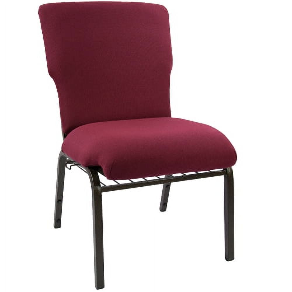 Maroon Armless Metal Stacking Reception Chair