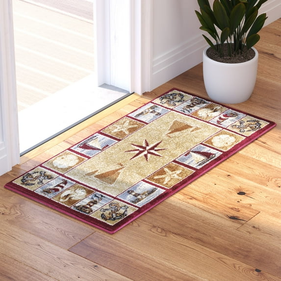 BizChair Mat Area Rug Nautical Scene (2 Feet X 3 Feet 2 Inch)