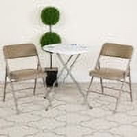 BizChair Metal Indoor Folding Chair, Beige (Set of 2)