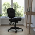 thumbnail image 1 of BizChair Mid-Back Black Fabric Multifunction Swivel Ergonomic Task Office Chair with Pillow Top Cushioning, 1 of 8
