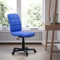 BizChair Mid-Back Blue Quilted Vinyl Swivel Task Office Chair