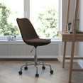 thumbnail image 1 of BizChair Mid-Back Brown Fabric Task Office Chair with Pneumatic Lift and Chrome Base, 1 of 7