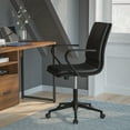 thumbnail image 1 of BizChair Mid-Back Designer Executive LeatherSoft Office Chair with Black Base and Arms, Black, 1 of 12