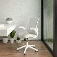 thumbnail image 1 of BizChair Mid-Back Light Gray Mesh Swivel Ergonomic Task Office Chair with White Frame and Flip-Up Arms, 1 of 16