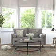 thumbnail image 1 of BizChair Mid-Century Modern Loveseat Sofa with Tufted Faux Linen Upholstery & Solid Wood Legs in Slate Gray, 1 of 11