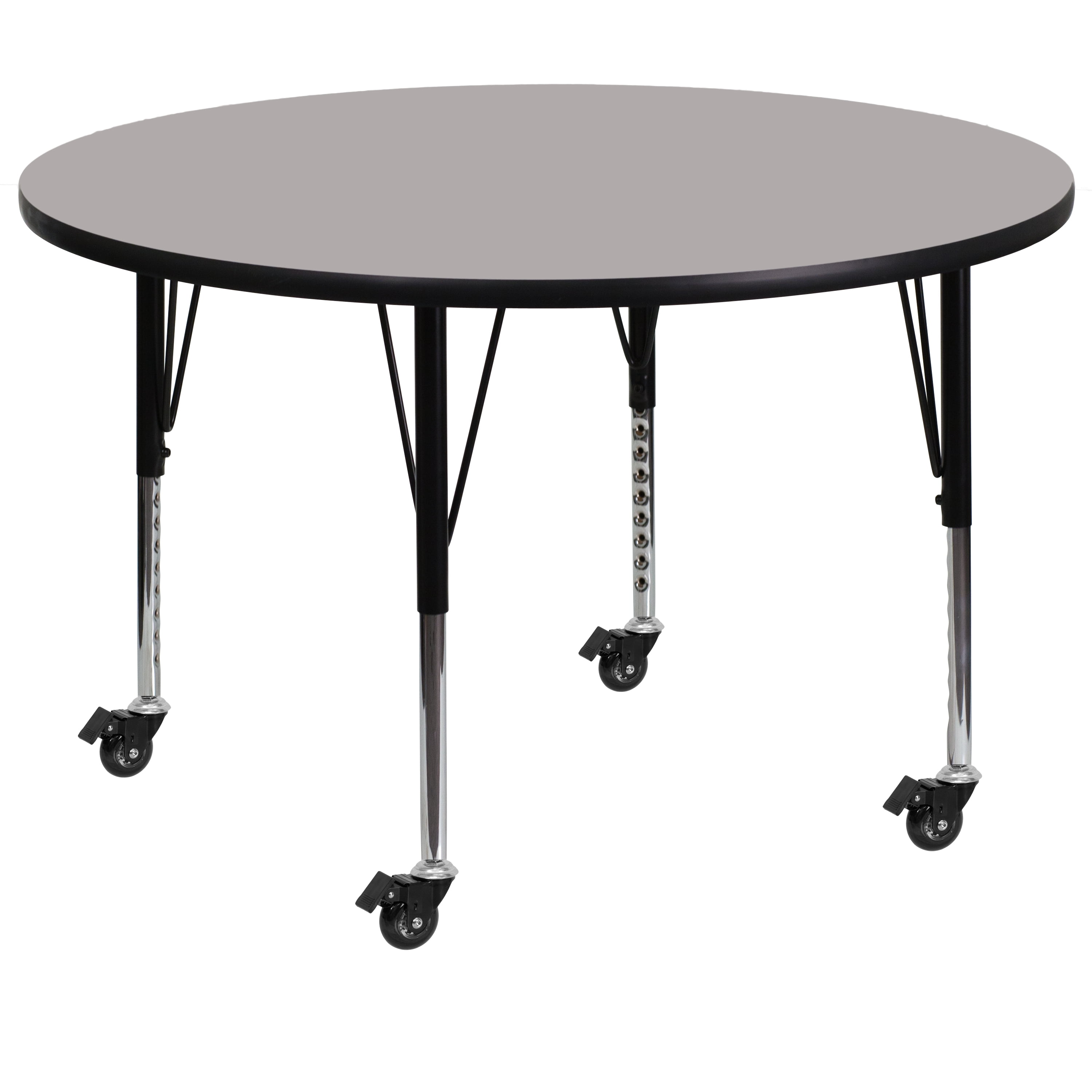 Gray Round Laminate Activity Table with Adjustable Legs