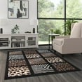 thumbnail image 1 of BizChair Modern Area Rug Animal Prints 5 Ft. 2 In. X 7 Ft. 3 In. Design S 251 Black, 1 of 6