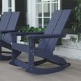 thumbnail image 1 of BizChair Modern Commercial Grade All-Weather 2-Slat Poly Resin Wood Rocking Adirondack Chair with Rust Resistant Stainless Steel Hardware in Navy, 1 of 12