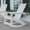 thumbnail image 1 of BizChair Modern Commercial Grade All-Weather 2-Slat Poly Resin Wood Rocking Adirondack Chair with Rust Resistant Stainless Steel Hardware in White, 1 of 12