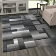 thumbnail image 1 of BizChair Modern Contemporary Area Rug, Grey Black (5 Feet X 7 Feet), 1 of 7