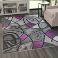 thumbnail image 1 of BizChair Modern Contemporary Area Rug, Purple Grey Black (5 Feet X 7 Feet), 1 of 6