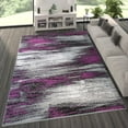 thumbnail image 1 of BizChair Modern Contemporary Area Rug, Purple Grey Black (8 Feet X 10 Feet), 1 of 7
