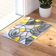 thumbnail image 1 of BizChair Modern Contemporary Area Rug, Yellow Grey Black (2 Feet X 3 Feet), 1 of 7