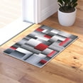 thumbnail image 1 of BizChair Modern Contemporary Mat Area Rug, Red Grey Black (2 Feet X 3 Feet) Mat, 1 of 7