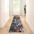 thumbnail image 1 of BizChair Modern Contemporary Runner Area Rug, Orange Grey Black (2 Feet X 7 Feet), 1 of 6
