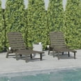 thumbnail image 1 of BizChair Monterey Set of 2 Adjustable Adirondack Loungers with Cup Holders- All-Weather Indoor/Outdoor HDPE Lounge Chairs in Brown, 1 of 12