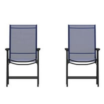 BizChair Navy Outdoor Folding Patio Sling Chair